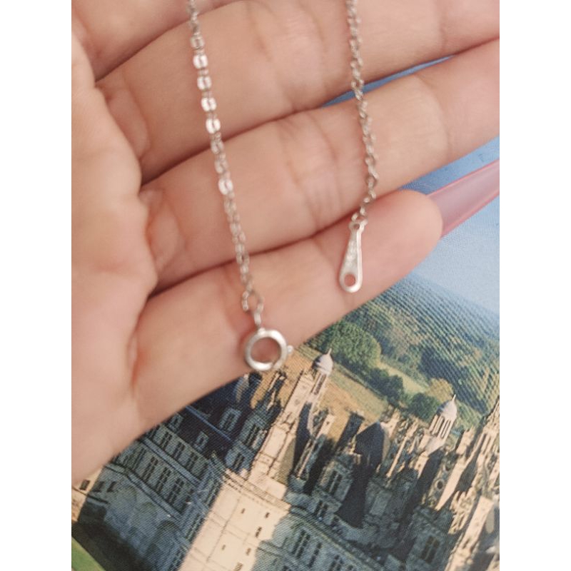 สร้อยคอเปล่าสีเงินปั๊ม 18kgf 1มิล ยาว 16"