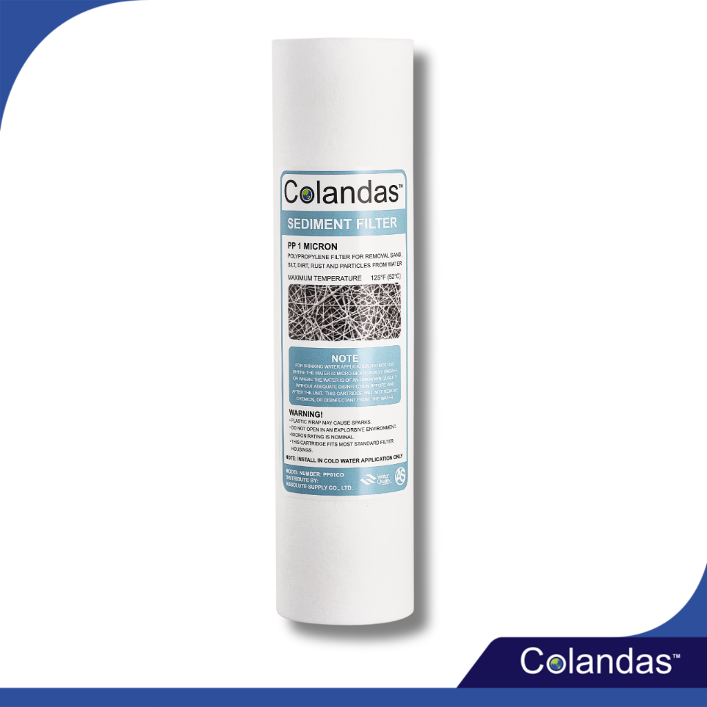 PP 10 นิ้ว 1 ไมครอน ไส้กรองหยาบ 10 นิ้ว 1 ไมครอน PP Sediment colandas ขนาด 10 นิ้ว 1 Micron