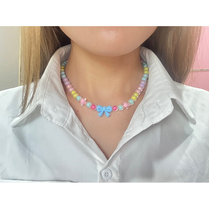 สร้อยคอลูกปัด สร้อยคอแฟชั่น diy พร้อมส่งในไทย