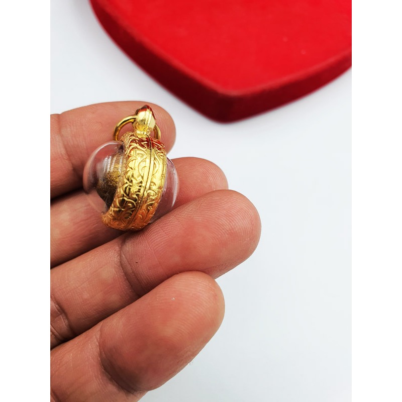 G039 กรอบพระ งานทองเลเซอร์ 24K สีเหมือนทองจริง เบอร์ 247 ตลับพระ ลูกอม 1 ห่วง กรอบกระจก ขนาด 1.5 cm พระเครื่อง