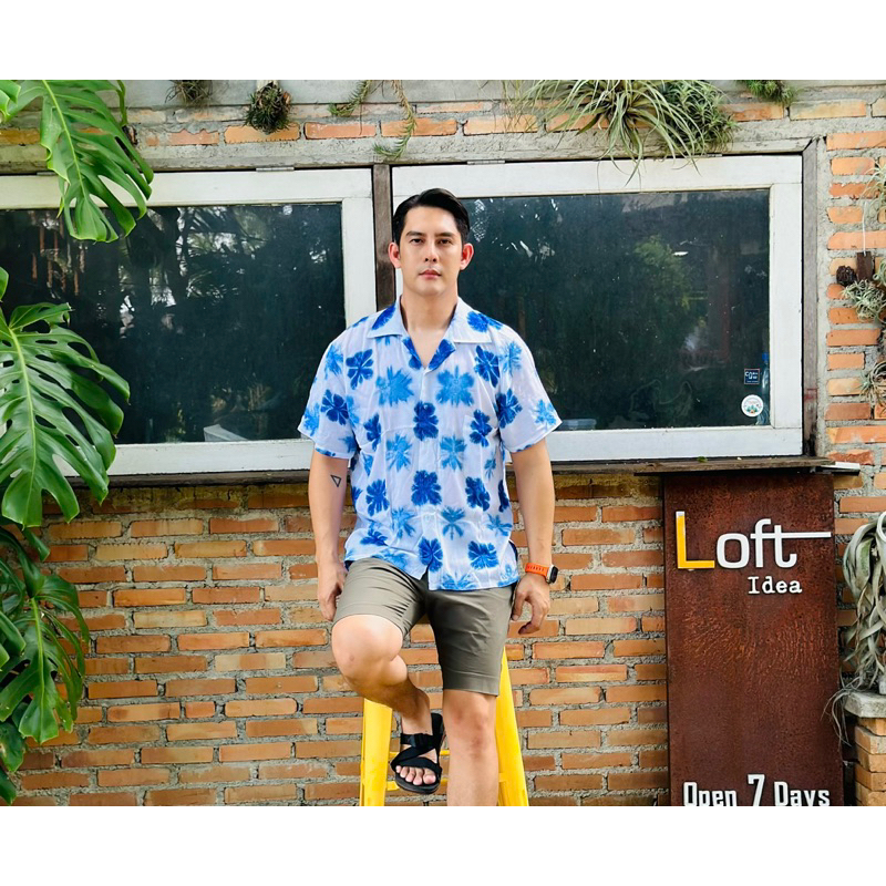 👕เสื้อฮาวายมัดย้อม(มีกระเป๋าหน้าอก) 👕เนื้อผ้าฝ้ายเมมเบิด💯 ใส่สบาย ไม่ร้อน