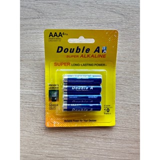 Double A ถ่านอัลคาไลน์ ดั๊บเบิ้ล เอ ขนาด1.5V AAA แพ็ก 4 ก้อน
