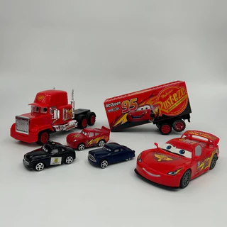 (พร้อมส่ง)โมเดลรถพ่วงแมคควีน รถคาร์ รถของเล่น รถบรรทุก McQueen Super Truck Cars