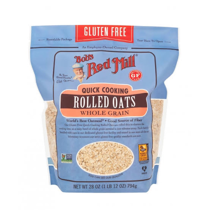 794กรัม Bob’s red mill gluten free quick cooking rolled oats นำเข้าจากUSA🇺🇸 บ็อบ เรด มิล ข้าวโอ๊ตกลู