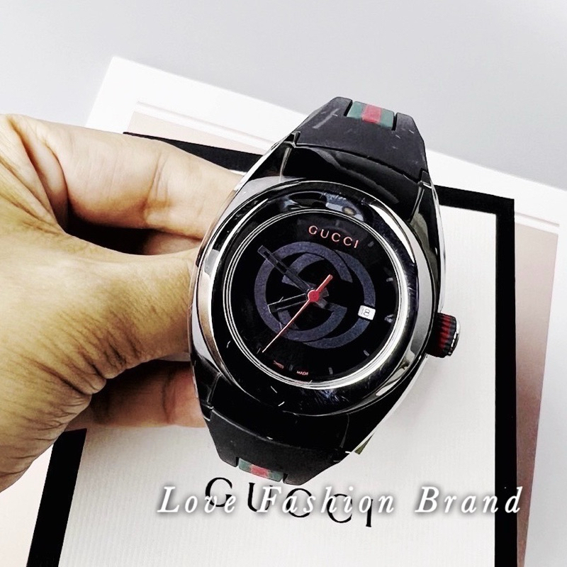 👑ผ่อน0%~แท้100%👑 นาฬิกาข้อมือ GUCCI Sync XXL Sun-Brushed Black Dial YA137101