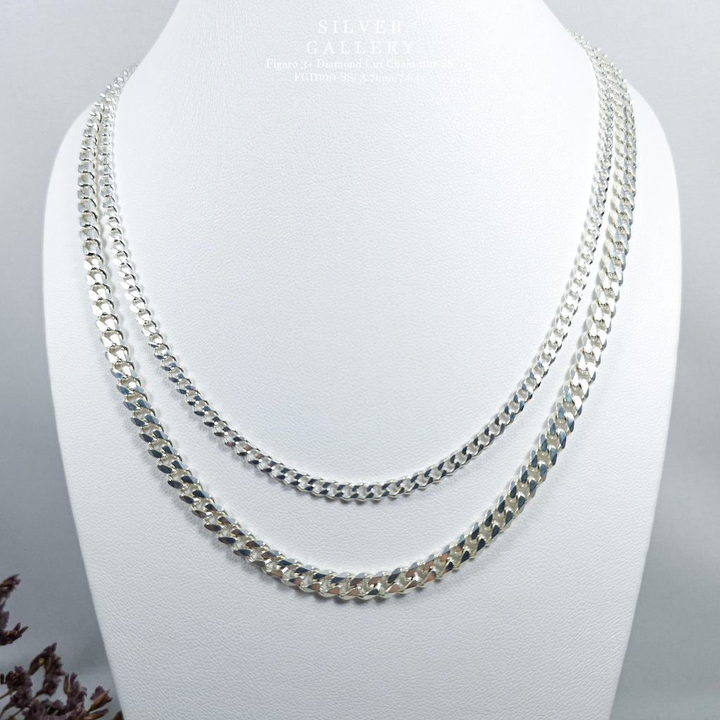 [ส่งฟรีไม่ใช้โค้ด] FGD100-SS/ 3.7mmสร้อยคอเงินแท้ 92.5 Sterling Silver Necklace สร้อยคอเงิน เครื่องป