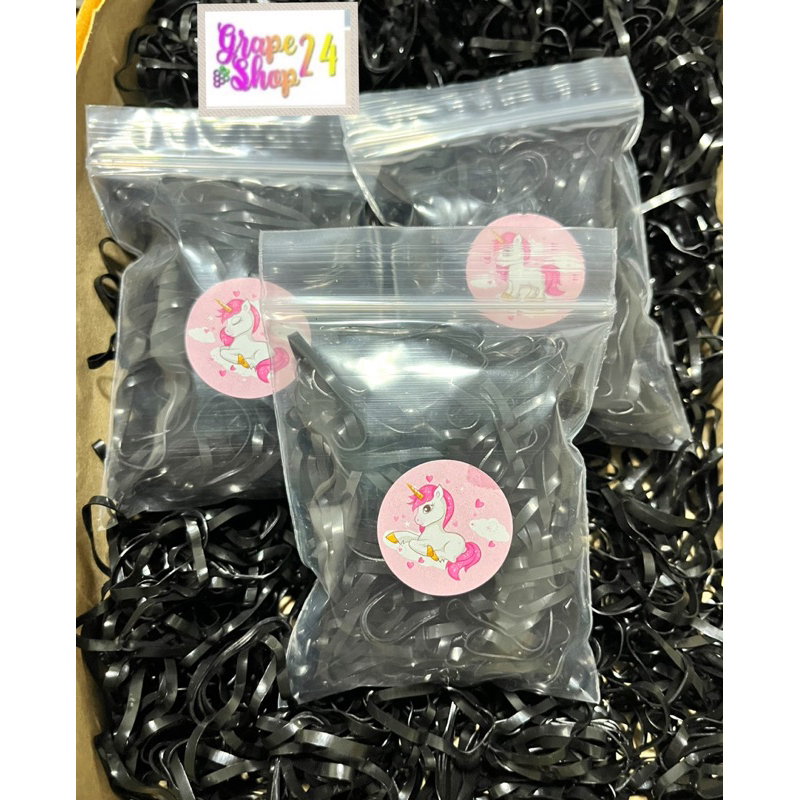 หนังยางรัด ผมยางรัดผมสีดำใช้ได้ทั้งเด็กและผู้ใหญ่ห่อละ 8 บาท