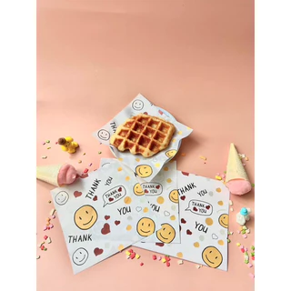 🥨ขายแพ็คคู่ 2 ห่อ รวม 200 แผ่น กระดาษรองขนม เบเกอรี่ ลายใหม่ ขนาด 6”x6”