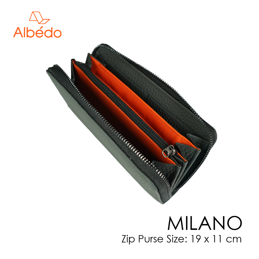 [Albedo] MILANO ZIP PURSE กระเป๋าสตางค์ใบยาว หนังแท้ รุ่น MILANO - ABML01374/ABML01396