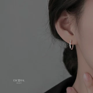 ESCOBAL ต่างหูเงิน Zircon Tpiral ตุ้มหูเงินแท้ ต่างหูเงินแท้925 ตุ้มหูเพชร Moissanite วาเลนไทน์