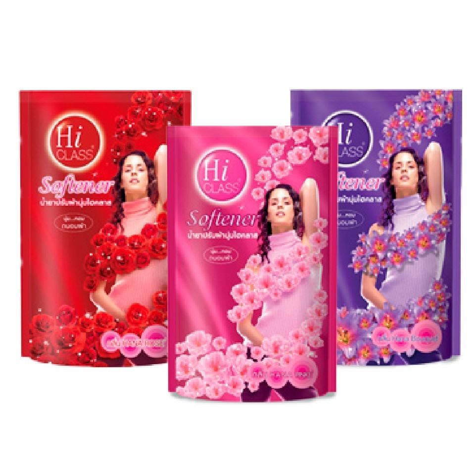 น้่ำยาปรับผ้านุ่ม ไฮคลาส ขนาด450มล แพค3ถุง 3กลิ่นสดชื่น ราคาประหยัด ราคาถูก