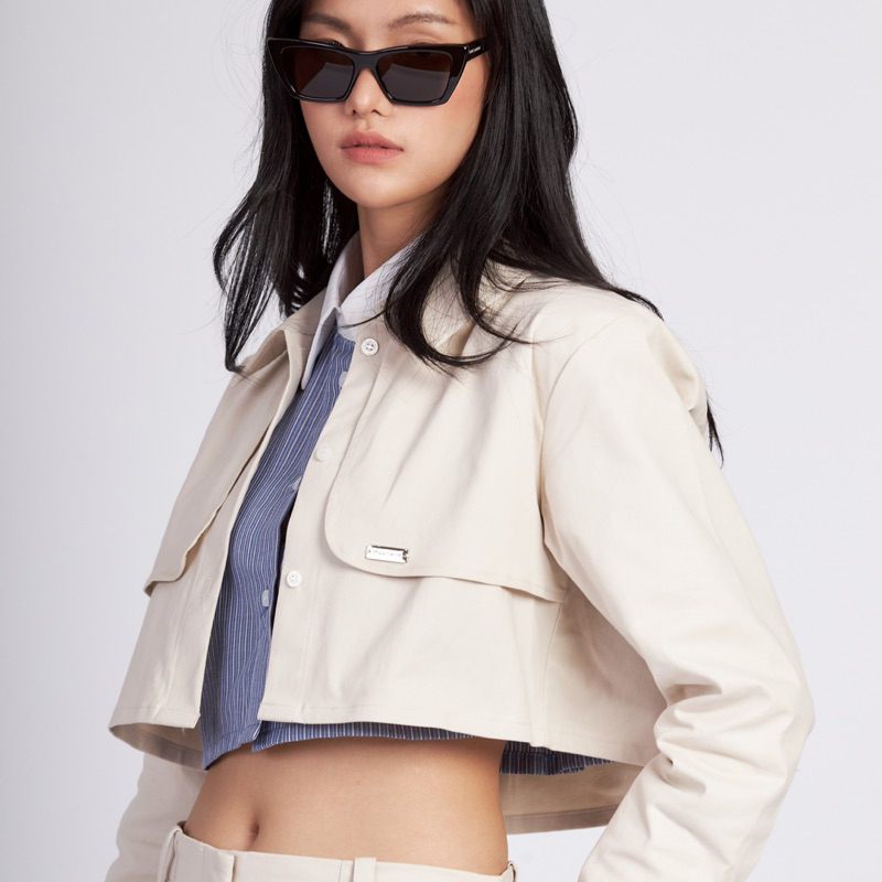 Moonland - Moon Trench Jacket - in Milk / Caramel