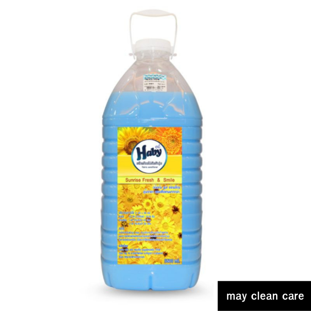 Haby น้ำยาปรับผ้านุ่ม  (สีคราม) ขนาด 5600 มล กลิ่น Sunrise  Fresh​ &​ Smile