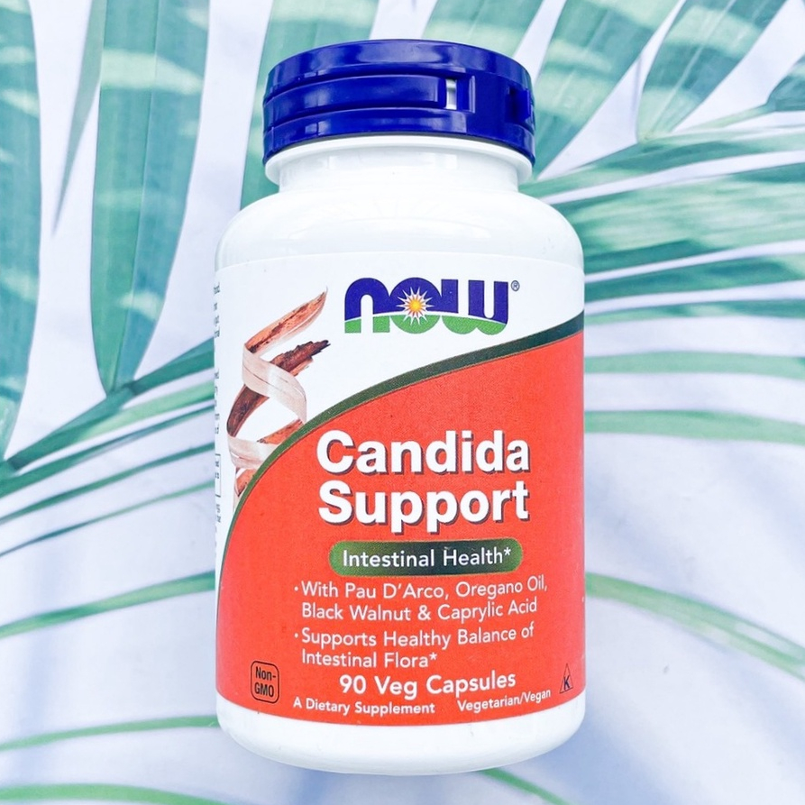 สมุนไพรลดยีสต์แคนดิดา Candida Support 90 Veg Capsules (Now Foods®) Pau D'Arco, Oregano Oil, Black Walnut & Caprylic Acid
