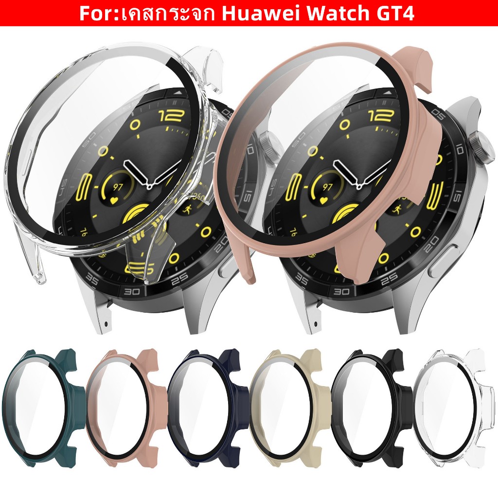 เคส PC แบบแข็ง และฟิล์มกระจก กันกระแทก สําหรับ Huawei Watch GT4 เคส Huawei Watch GT4 41mm. 46mm.