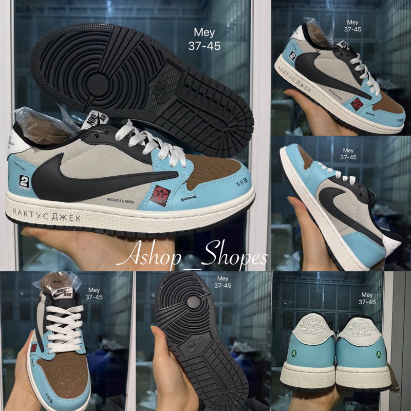 รองเท้าผ้าใบ Jordan 1 low Travis Scott {37-45} อุปกรณ์ครบกล่อง ส่งไว้ ไม่ต้องรอนาน
