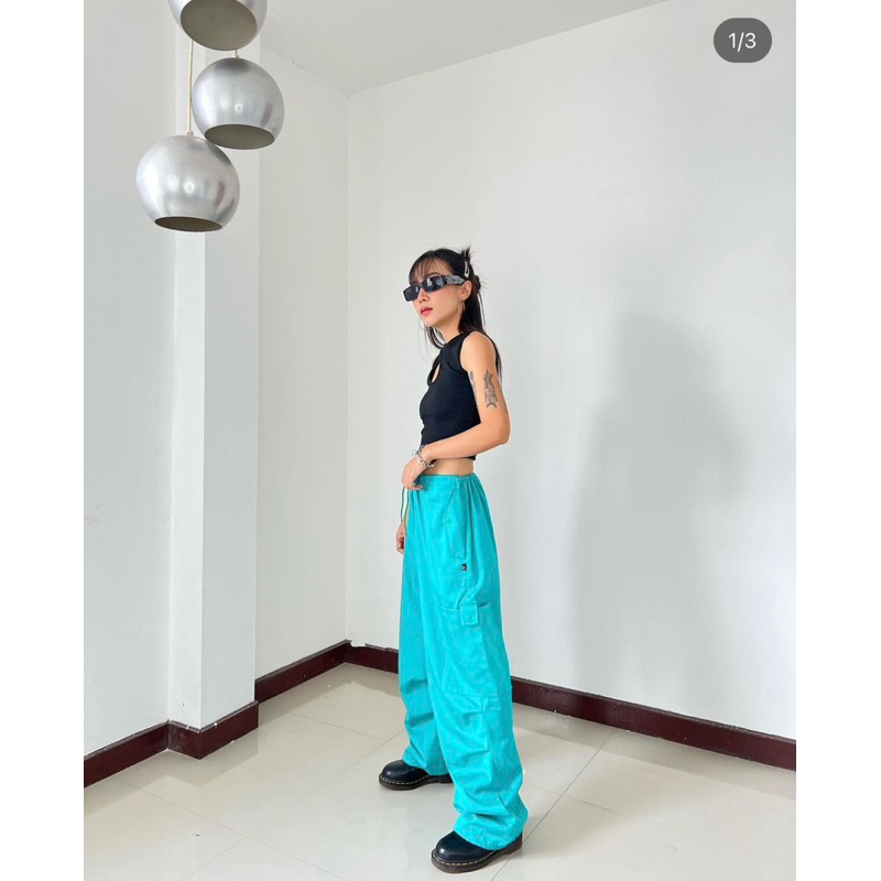baggy pants bella style จากร้าน a2h.store สีฟ้า