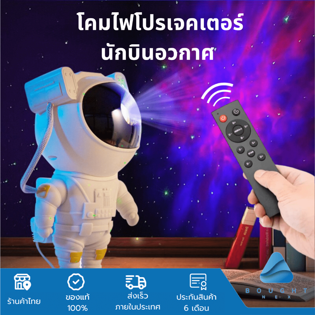 Sky Projector โคมไฟโปรเจคเตอร์ นักบินอวกาศ ปรับมุมได้ LED กาแลคซี่ 8 แบบ ไฟตกแต่งห้อง