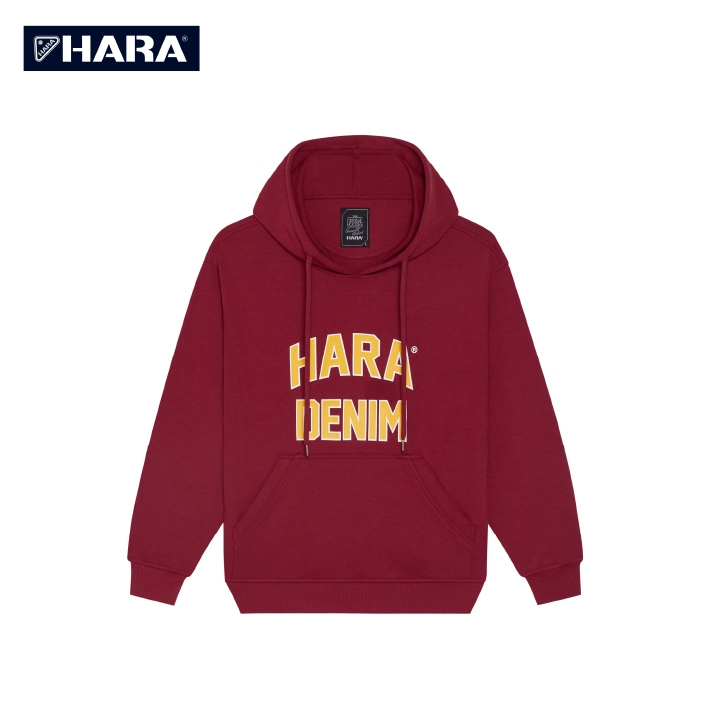 Hara เสื้อหนาวสวมหัว สกรีน Hara New Basic สีแดงเข้ม HMTL-002729 (เลือกไซส์ได้)