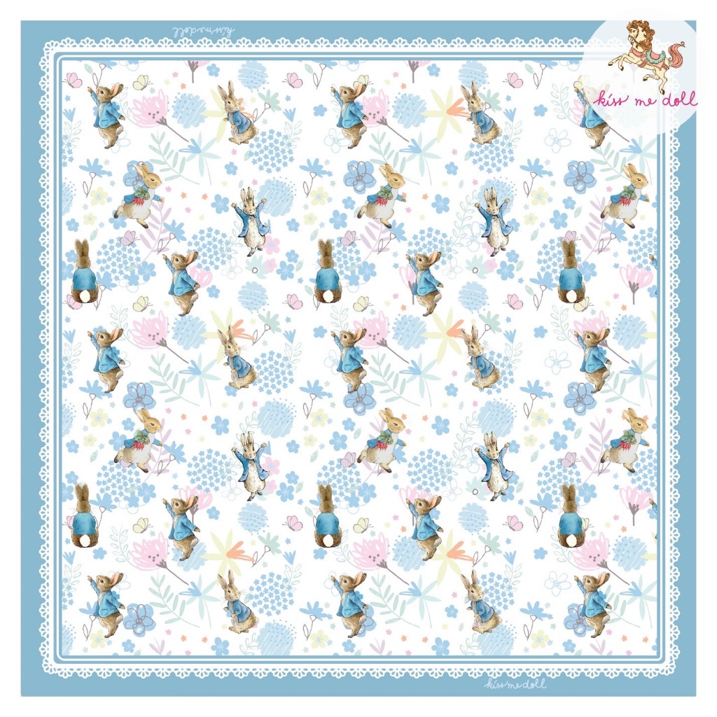 Kiss Me Doll  ผ้าพันคอ ผ้าคลุมไหล่  Peter Rabbit ลาย Naughty ( ปีเตอร์แรบบิท ) ขนาด 100*100 CM.