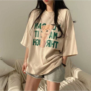 Ko เสื้อ สกีนลายน่ารัก เสื้อยืด ใส่สบายผ้า ผ้าคอตตอนผสมโพลีเอสเตอร์ 791