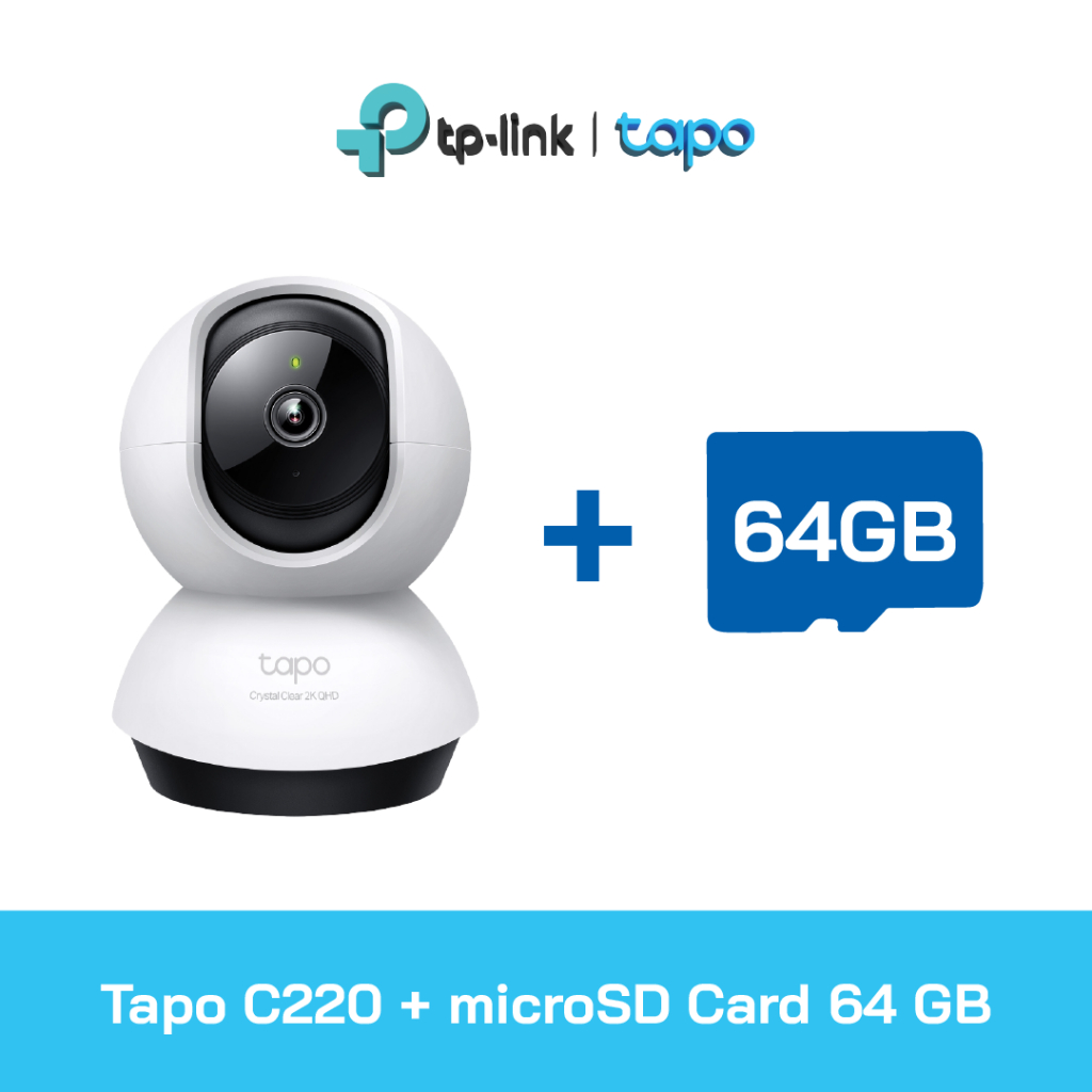 TP-LINK|TAPO กล้องวงจรปิด WIFI 4 ล้านพิกเซล รุ่น Tapo C220 (เลือกหน่วยความจำได้)