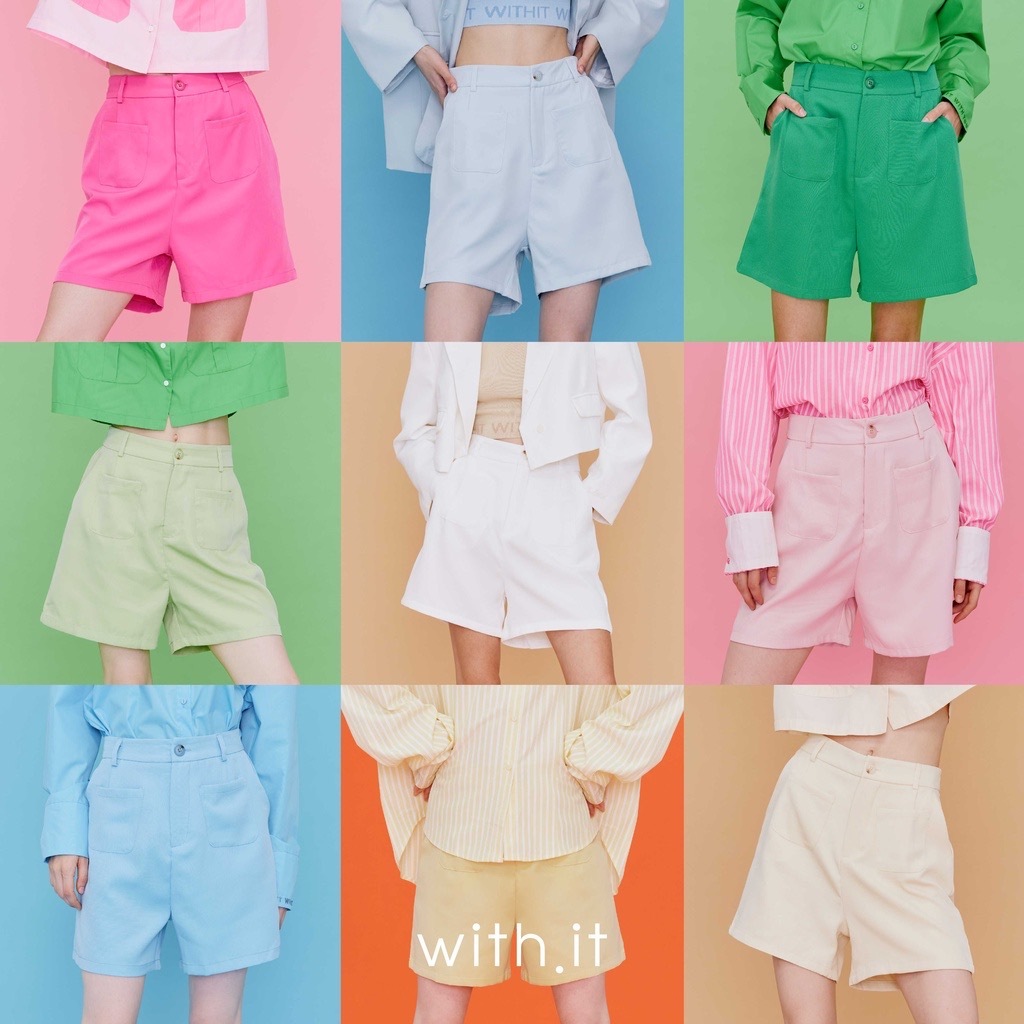 with.ti.store- PTW0032 กางเกงขาสั้นสองกระเป๋า two pocket shorts