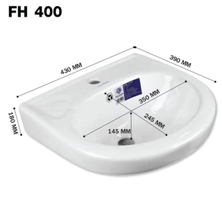 Blue diamond อ่าง อ่างล้างหน้า แขวนผนัง เซรามิค FH 400 402 ขนาดเล็ก พร้อมพุกยึด ฟรี สะดือ ท่อน้ำทิ้ง