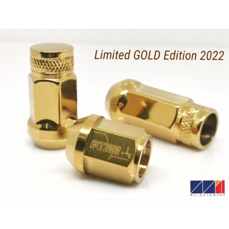 น้อตล้อ ไทเทเนี่ยม ลิมิเต็ด สีทอง M1 TUNER limited GOLD edition น้อตล้อรถยนต์ เอ็มวัน จูนเนอร์ titanium lug nut