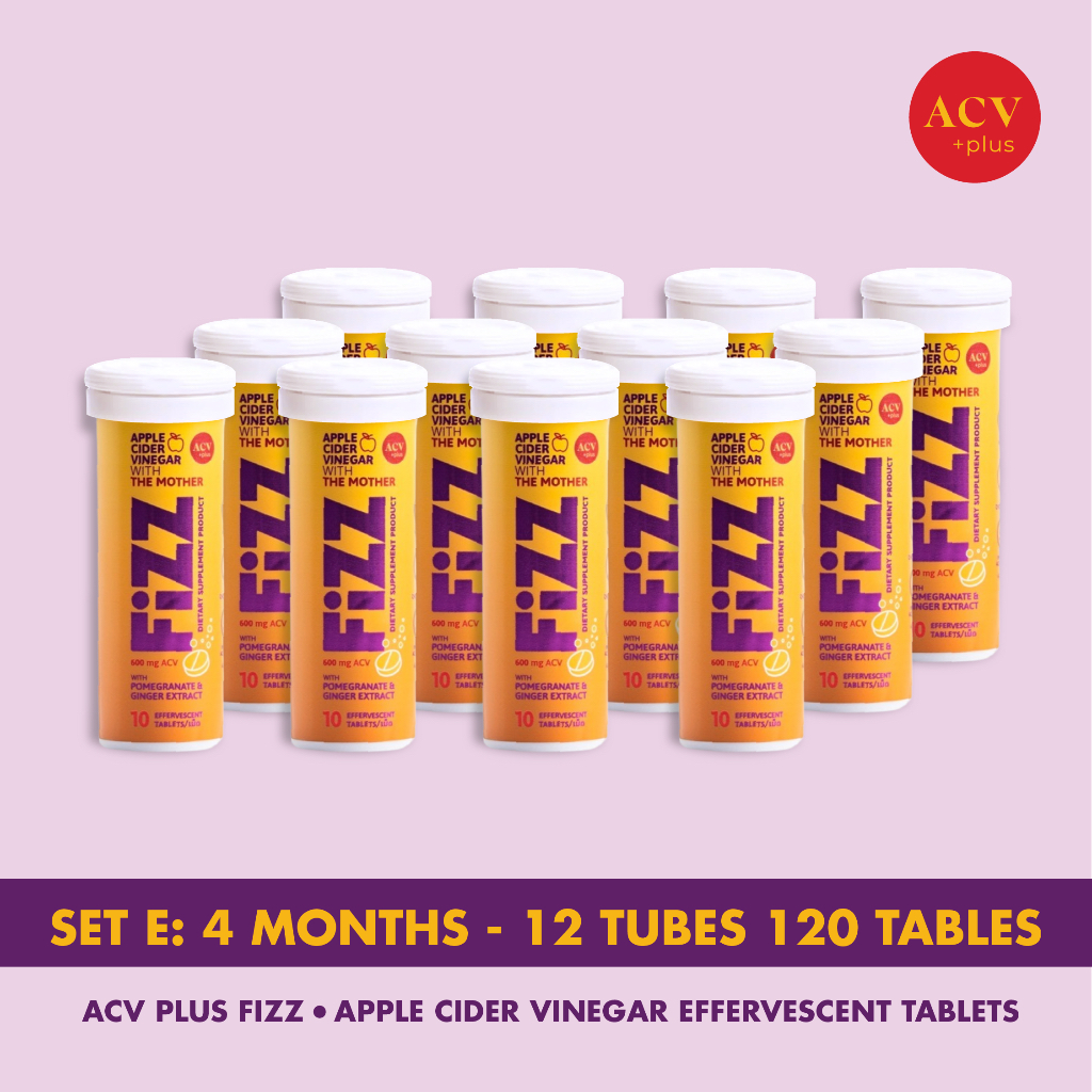 ACV Plus Fizz Set E เม็ดฟู่ แอปเปิ้ลไซเดอร์วินีการ์ Apple Cider Vinegar Effervescent Tablets