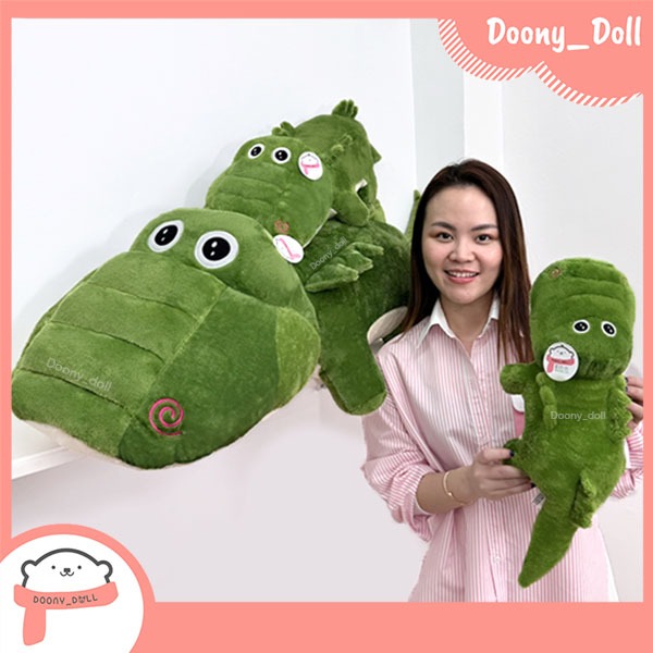 ตุ๊กตาจรเข้ 50/75/150cm ตุ๊กตาจรเข้ยักษ์ สีเขียว ตัวใหญ่ ขนนุ่ม ตัวนิ่ม น่ารักสุดๆค่า