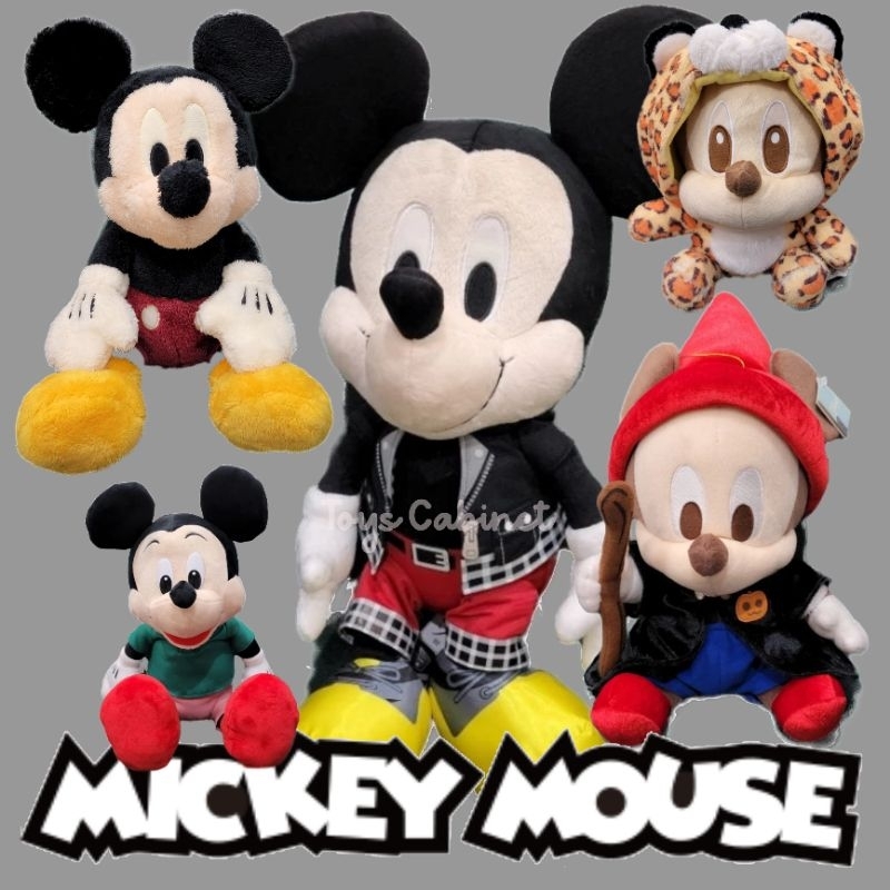 ●นำเข้าญี่ปุ่นแท้ %● ตุ๊กตา มิคกี้ มิคกี้เม้าส์ Mickey Mouse สวยใหม่ ป้ายห้อย ไซส์กอด
