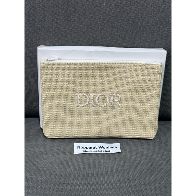 (New/แท้💯) กระเป๋าเครื่องสําอางค์ Dior Trousse Pouch ลายสาน ☀️Collection Mother Day☀️ มีกล่อง ป้ายไท