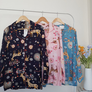 ชุดนอนเยื่อไผ่  ขุดนอนแขนยาว ขายาว  ชุดนอนผู้หญิง