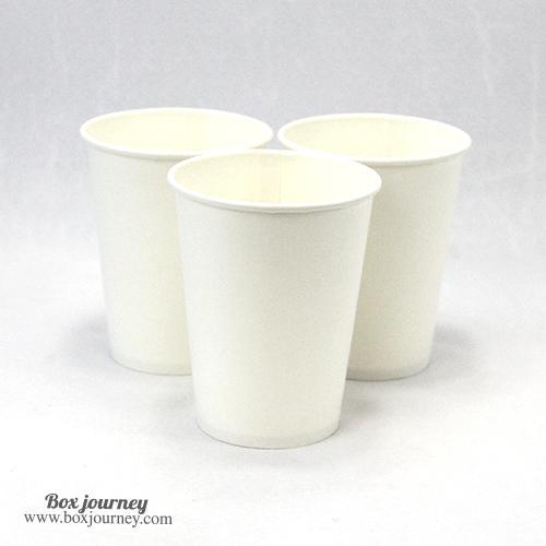 Boxjourney แก้วกระดาษ 8 oz. ไม่มีหู สีขาว(50 ชิ้น/แพ็ค)