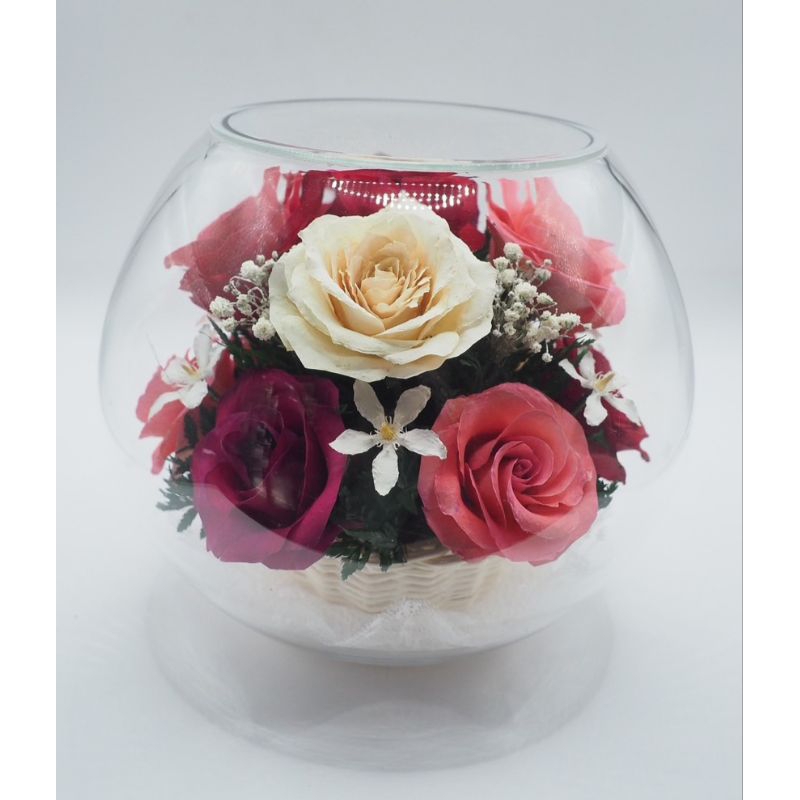 ดอกไม้อบแห้งใส่แก้ว Dried Flower in Glass BM model