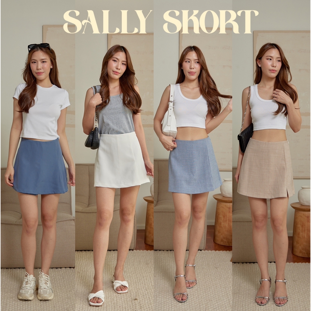 Basic Club กระโปรงกางเกงเอวสูงผู้หญิง Sally Skorts ทรงสวยพรางหุ่น
