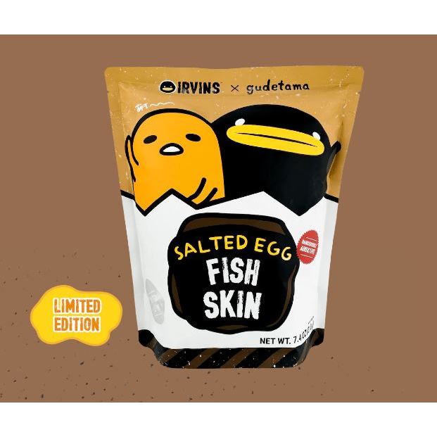 [ถุงขนาด 210 g] ใหม่! IRVINS X GUDETAMA หนังปลาทอดกรอบไข่เค็ม จากสิงคโปร์  IRVINS SALTED EGG FISH SKIN **พร้อมส่งมากๆ :)
