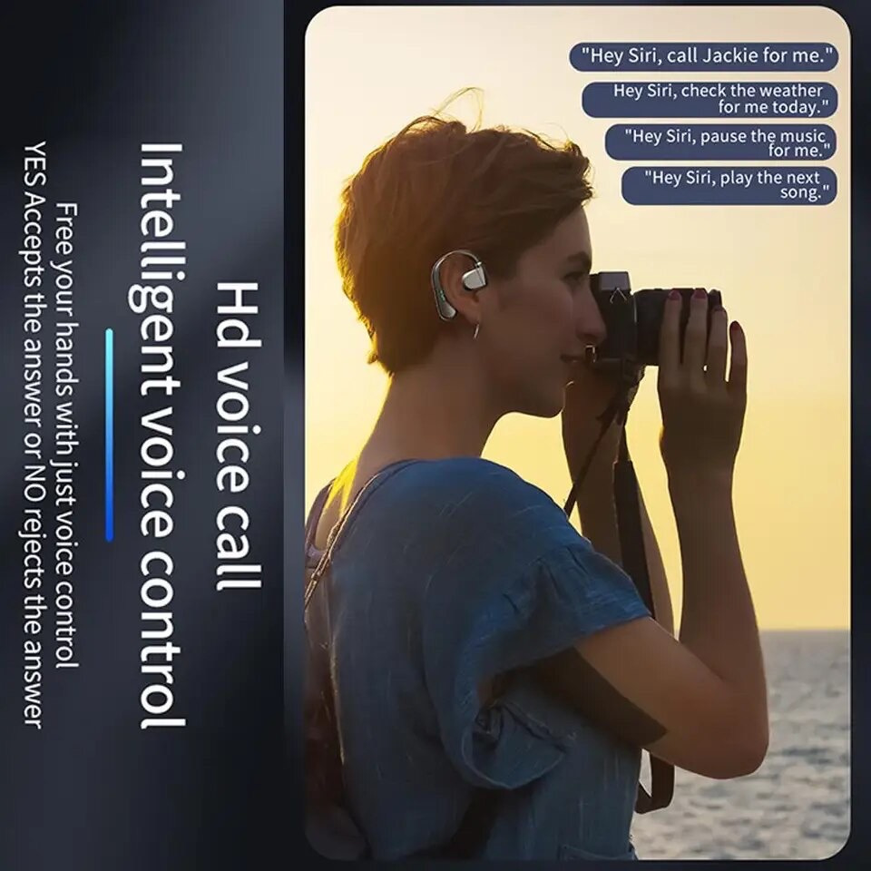 หูฟังบลูทูธ Bone Conduction Kawa T50 กันน้ำ บลูทูธ 5.3 แบตอึดคุยต่อเนื่อง 30 ชม หน้าจอ LED แสดง % แบตเตอรี่ หูฟังไร้สาย