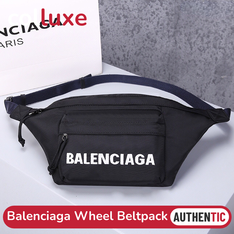 💯ของแท้👜Balenciaga Wheel Beltpack Waist Bag Nylon สีดำ กระเป๋าคาดเอว