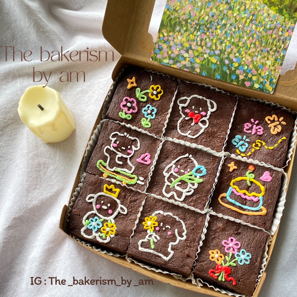 The Bakerism โค้ดคุ้ม บราวนี่เค้กวันเกิดถาดใหญ่ เขียนหน้าฟรี ของขวัญวันเกิด Dark chocolate