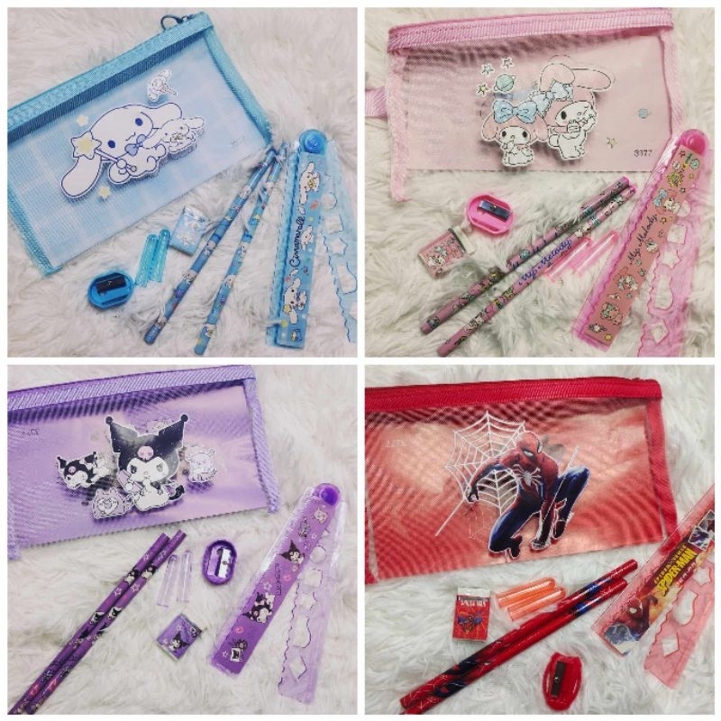 พร้อมส่ง ชุดดินสอ ชุดเครื่องเขียนซานริโอ คุโรมิ มายเมโลดี้ ชินนาม่อน สไปเดอร์แมน