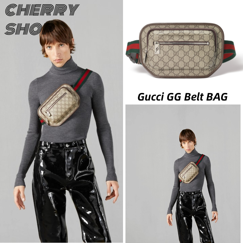 🍒กุชชี่ Gucci GG Belt BAG🍒Waist Bags &amp; Chest Bags🍒แพ็คหน้าอก กระเป๋าคาดเอวผู้ชาย