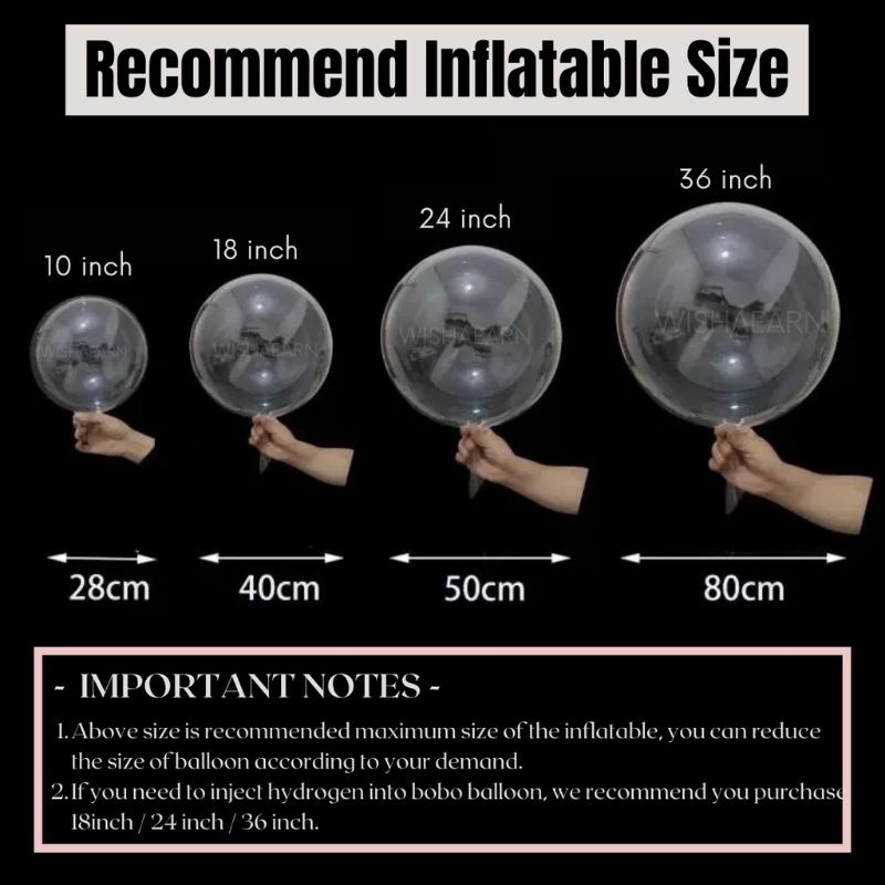 ลูกโป่งบับเบิ้ลใส ลูกโป่งBOBO Balloon ขนาด 8-36นิ้ว (1ใบ) - รูปที่ 2