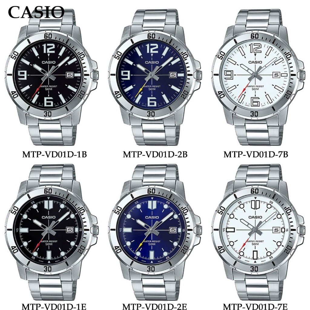 นาฬิืกา Casioแท้ รุ่น MTP-VD01D นาฬิกาข้อมือผู้ชาย สายแสตนเลส ของแท้ 100% รับประกันสินค้า 1 ปีเต็ม