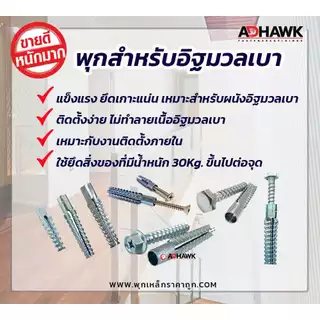 พุกยึด อิฐมวลเบา พุกยึดผนังมวลเบา พุกฟันเลื่อย M10x60mm. Saw Anchor แข็งแรงเหมาะกับผนังมวลเบา