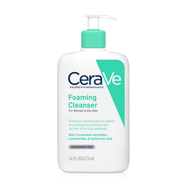 Cerave Foaming Cleanser โฟมทำความสะอาดผิวหน้าและผิวกาย สำหรับผิวมัน ผสม เป็นสิวง่าย 88/473ml.