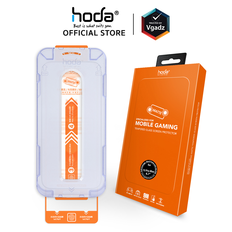 Hoda ฟิล์มกระจกสำหรับ iPhone 15 Pro / 15 Pro Max รุ่น Glass Protector Matte, Anti-Glare (AG)