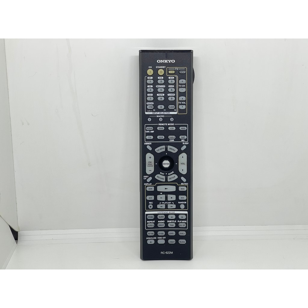 OT20  รีโมทมือสองญี่ปุ่น ONKYO RC-622M เทสเรียบร้อย ใช้งานได้ปกติ ไม่มีถ่านแถมให้ รอยตามรูป