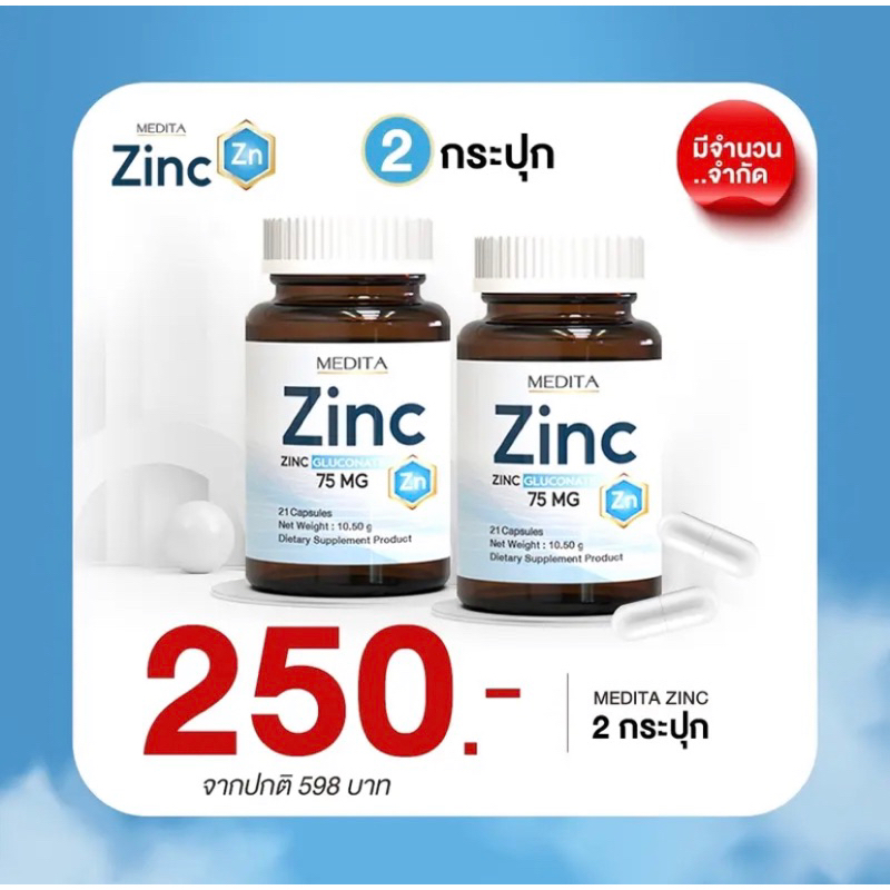 Zinc medita gluconate 75mg